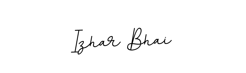 How to make Izhar Bhai name signature. Use BallpointsItalic-DORy9 style for creating short signs online. This is the latest handwritten sign. Izhar Bhai signature style 11 images and pictures png