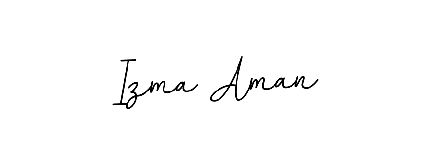 How to make Izma Aman name signature. Use BallpointsItalic-DORy9 style for creating short signs online. This is the latest handwritten sign. Izma Aman signature style 11 images and pictures png