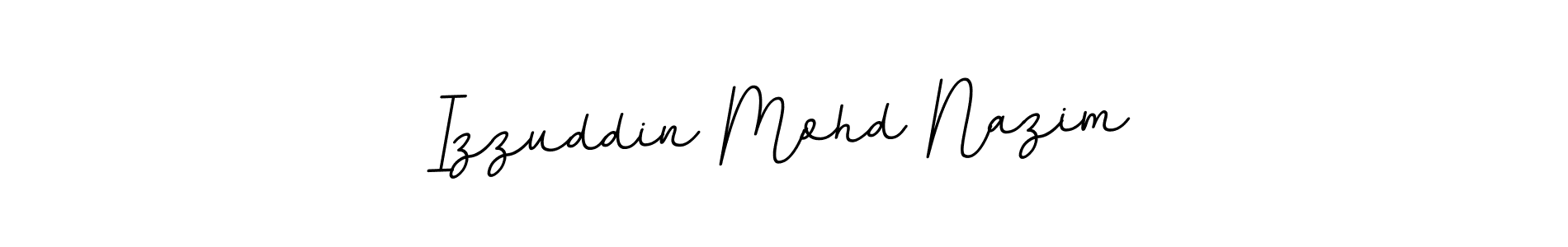 This is the best signature style for the Izzuddin Mohd Nazim name. Also you like these signature font (BallpointsItalic-DORy9). Mix name signature. Izzuddin Mohd Nazim signature style 11 images and pictures png