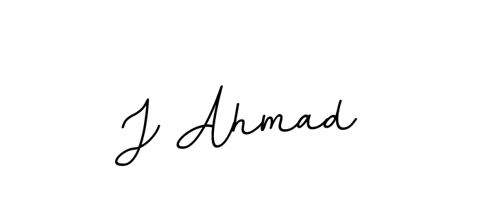 How to make J Ahmad name signature. Use BallpointsItalic-DORy9 style for creating short signs online. This is the latest handwritten sign. J Ahmad signature style 11 images and pictures png