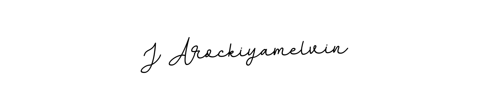 Create a beautiful signature design for name J Arockiyamelvin. With this signature (BallpointsItalic-DORy9) fonts, you can make a handwritten signature for free. J Arockiyamelvin signature style 11 images and pictures png