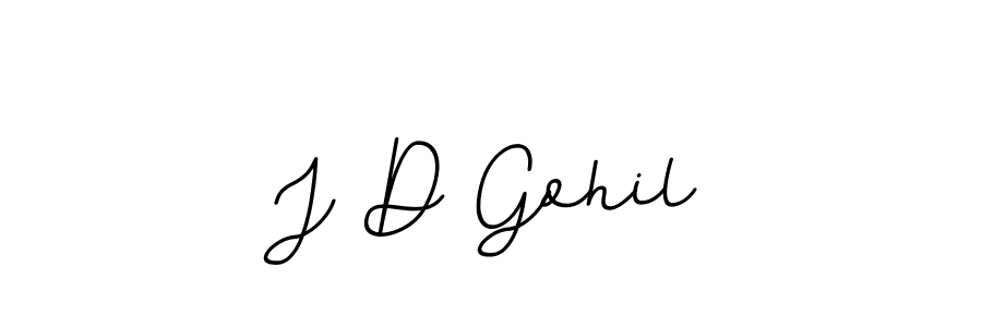 Create a beautiful signature design for name J D Gohil. With this signature (BallpointsItalic-DORy9) fonts, you can make a handwritten signature for free. J D Gohil signature style 11 images and pictures png