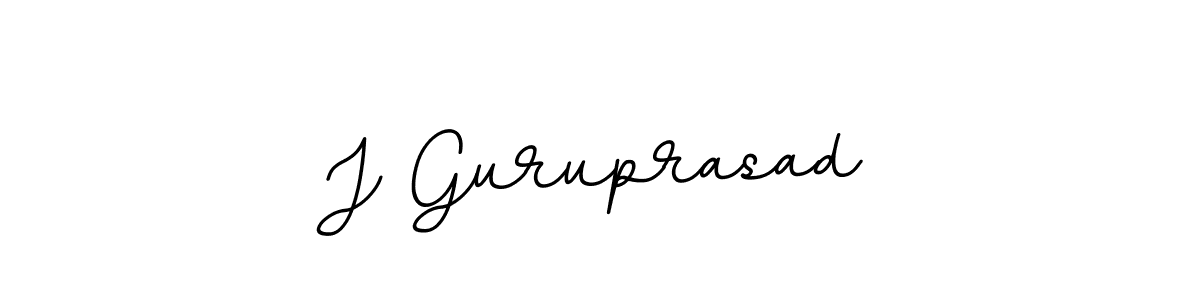 Create a beautiful signature design for name J Guruprasad. With this signature (BallpointsItalic-DORy9) fonts, you can make a handwritten signature for free. J Guruprasad signature style 11 images and pictures png