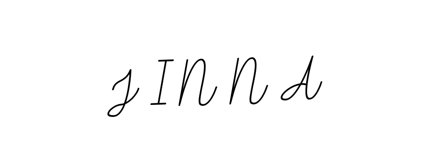 J I N N A stylish signature style. Best Handwritten Sign (BallpointsItalic-DORy9) for my name. Handwritten Signature Collection Ideas for my name J I N N A. J I N N A signature style 11 images and pictures png
