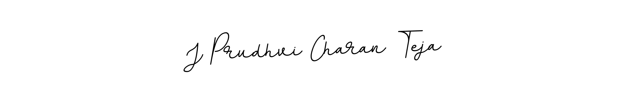 This is the best signature style for the J Prudhvi Charan Teja name. Also you like these signature font (BallpointsItalic-DORy9). Mix name signature. J Prudhvi Charan Teja signature style 11 images and pictures png