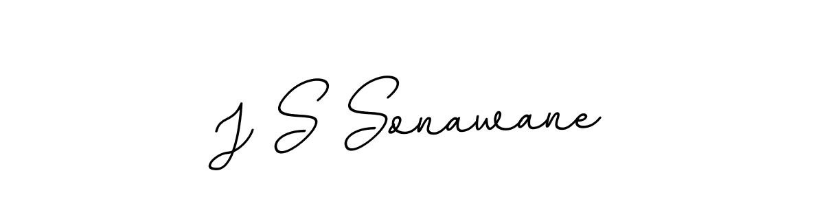 How to make J S Sonawane name signature. Use BallpointsItalic-DORy9 style for creating short signs online. This is the latest handwritten sign. J S Sonawane signature style 11 images and pictures png