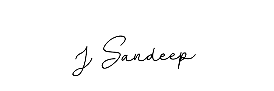 How to make J Sandeep name signature. Use BallpointsItalic-DORy9 style for creating short signs online. This is the latest handwritten sign. J Sandeep signature style 11 images and pictures png