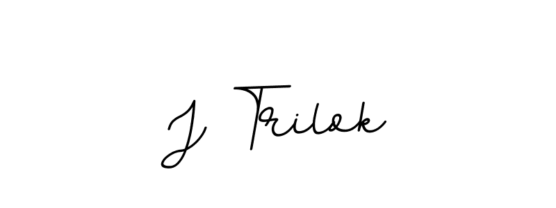 The best way (BallpointsItalic-DORy9) to make a short signature is to pick only two or three words in your name. The name J Trilok include a total of six letters. For converting this name. J Trilok signature style 11 images and pictures png