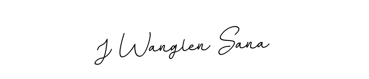 if you are searching for the best signature style for your name J Wanglen Sana. so please give up your signature search. here we have designed multiple signature styles  using BallpointsItalic-DORy9. J Wanglen Sana signature style 11 images and pictures png