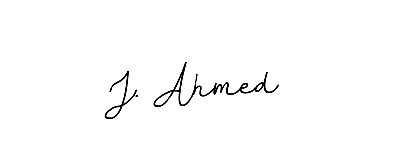 Use a signature maker to create a handwritten signature online. With this signature software, you can design (BallpointsItalic-DORy9) your own signature for name J. Ahmed. J. Ahmed signature style 11 images and pictures png