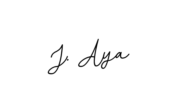 This is the best signature style for the J. Aya name. Also you like these signature font (BallpointsItalic-DORy9). Mix name signature. J. Aya signature style 11 images and pictures png