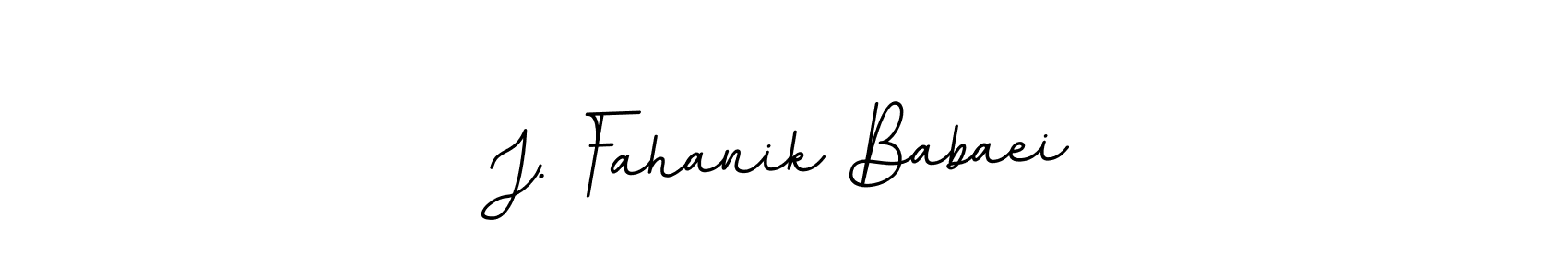 Design your own signature with our free online signature maker. With this signature software, you can create a handwritten (BallpointsItalic-DORy9) signature for name J. Fahanik Babaei. J. Fahanik Babaei signature style 11 images and pictures png