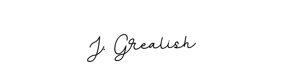 How to make J. Grealish name signature. Use BallpointsItalic-DORy9 style for creating short signs online. This is the latest handwritten sign. J. Grealish signature style 11 images and pictures png