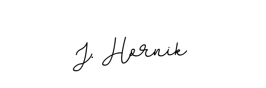 How to make J. Hornik name signature. Use BallpointsItalic-DORy9 style for creating short signs online. This is the latest handwritten sign. J. Hornik signature style 11 images and pictures png