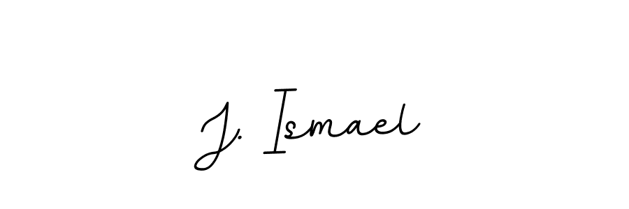 How to make J. Ismael name signature. Use BallpointsItalic-DORy9 style for creating short signs online. This is the latest handwritten sign. J. Ismael signature style 11 images and pictures png