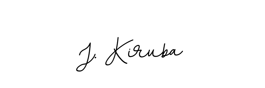 How to make J. Kiruba name signature. Use BallpointsItalic-DORy9 style for creating short signs online. This is the latest handwritten sign. J. Kiruba signature style 11 images and pictures png