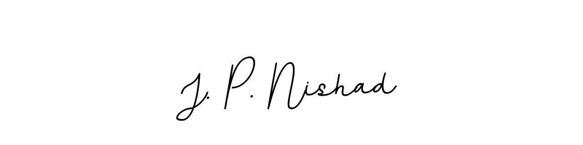 This is the best signature style for the J. P. Nishad name. Also you like these signature font (BallpointsItalic-DORy9). Mix name signature. J. P. Nishad signature style 11 images and pictures png