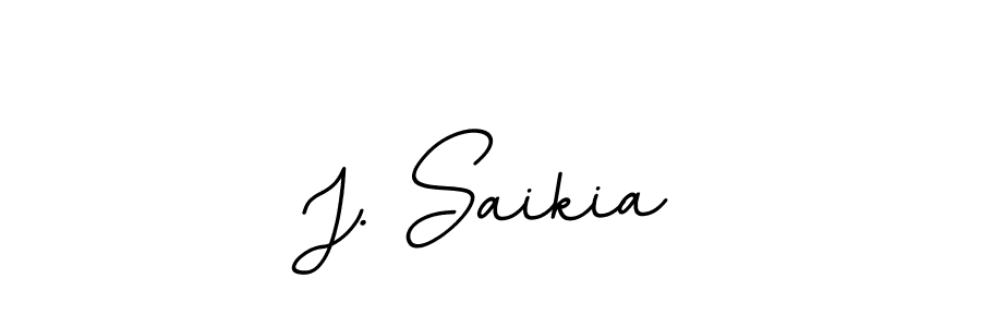 How to make J. Saikia name signature. Use BallpointsItalic-DORy9 style for creating short signs online. This is the latest handwritten sign. J. Saikia signature style 11 images and pictures png