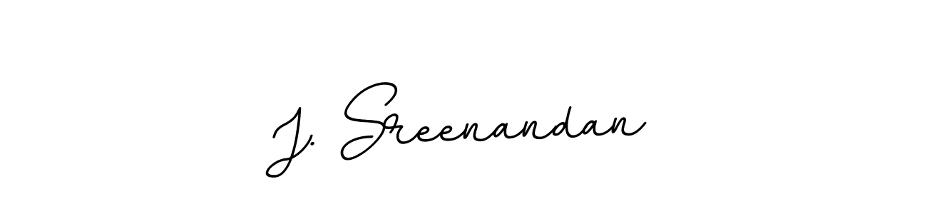 Design your own signature with our free online signature maker. With this signature software, you can create a handwritten (BallpointsItalic-DORy9) signature for name J. Sreenandan. J. Sreenandan signature style 11 images and pictures png