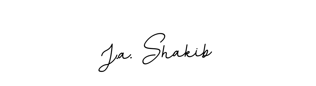 Use a signature maker to create a handwritten signature online. With this signature software, you can design (BallpointsItalic-DORy9) your own signature for name J.a. Shakib. J.a. Shakib signature style 11 images and pictures png