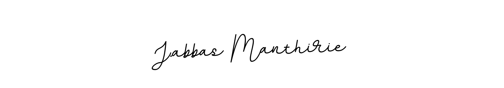 Design your own signature with our free online signature maker. With this signature software, you can create a handwritten (BallpointsItalic-DORy9) signature for name J.abbas Manthirie. J.abbas Manthirie signature style 11 images and pictures png