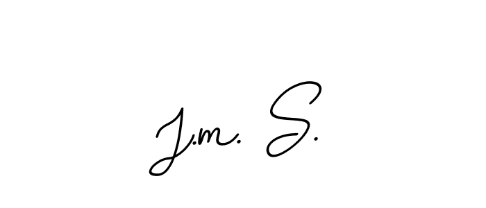 This is the best signature style for the J.m. S. name. Also you like these signature font (BallpointsItalic-DORy9). Mix name signature. J.m. S. signature style 11 images and pictures png