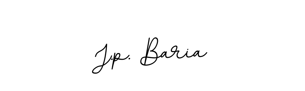 How to make J.p. Baria name signature. Use BallpointsItalic-DORy9 style for creating short signs online. This is the latest handwritten sign. J.p. Baria signature style 11 images and pictures png