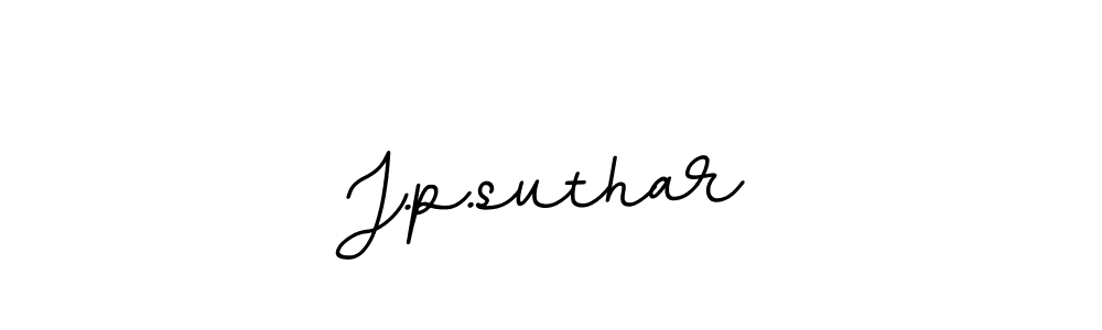 Use a signature maker to create a handwritten signature online. With this signature software, you can design (BallpointsItalic-DORy9) your own signature for name J.p.suthar. J.p.suthar signature style 11 images and pictures png