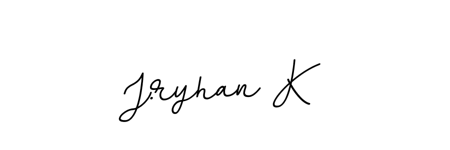 Create a beautiful signature design for name J.ryhan K. With this signature (BallpointsItalic-DORy9) fonts, you can make a handwritten signature for free. J.ryhan K signature style 11 images and pictures png