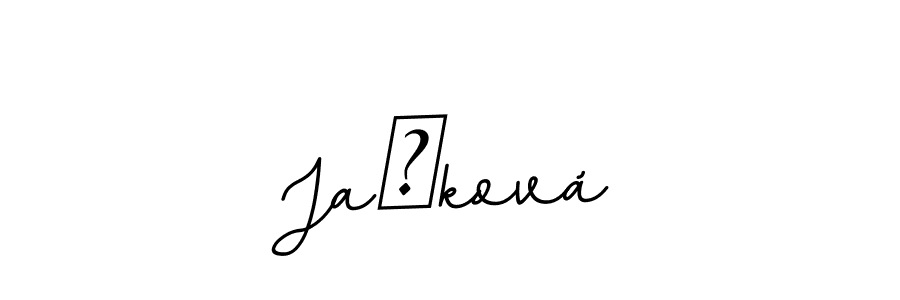 Use a signature maker to create a handwritten signature online. With this signature software, you can design (BallpointsItalic-DORy9) your own signature for name Jačková. Jačková signature style 11 images and pictures png
