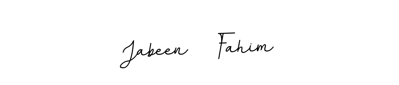 How to make Jabeen   Fahim name signature. Use BallpointsItalic-DORy9 style for creating short signs online. This is the latest handwritten sign. Jabeen   Fahim signature style 11 images and pictures png