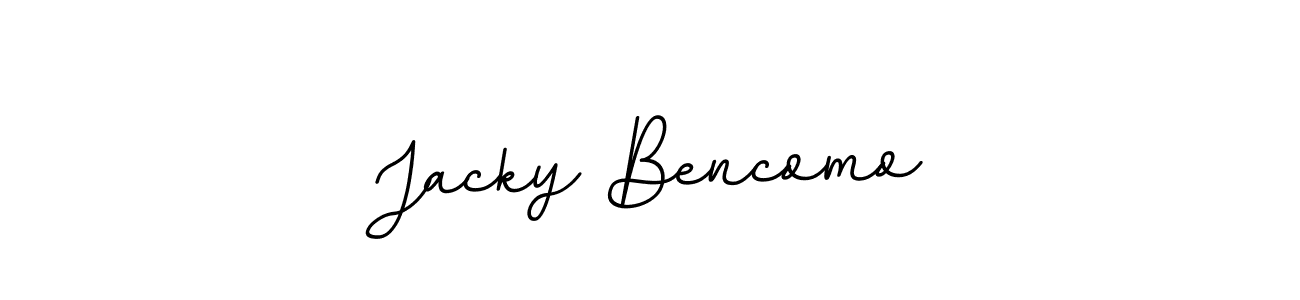 Make a beautiful signature design for name Jacky Bencomo. With this signature (BallpointsItalic-DORy9) style, you can create a handwritten signature for free. Jacky Bencomo signature style 11 images and pictures png