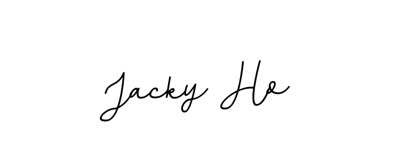 How to make Jacky Ho name signature. Use BallpointsItalic-DORy9 style for creating short signs online. This is the latest handwritten sign. Jacky Ho signature style 11 images and pictures png