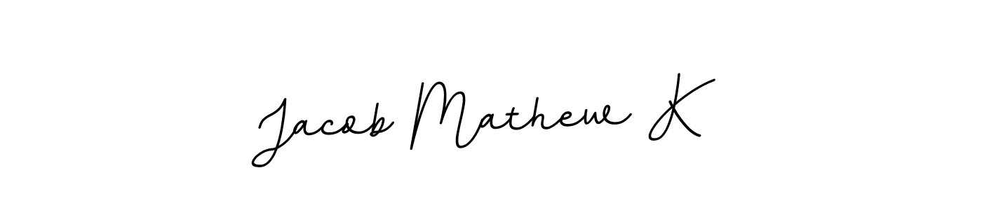 Use a signature maker to create a handwritten signature online. With this signature software, you can design (BallpointsItalic-DORy9) your own signature for name Jacob Mathew K. Jacob Mathew K signature style 11 images and pictures png