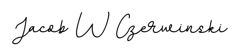 The BallpointsItalic-DORy9 font gives name Jacob W Czerwinski a signature that looks effortless yet distinguished. Download high-res PNG instantly. Jacob W Czerwinski signature style 11 images and pictures png