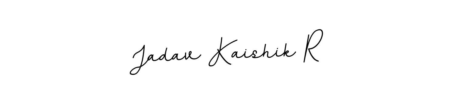 How to make Jadav Kaishik R name signature. Use BallpointsItalic-DORy9 style for creating short signs online. This is the latest handwritten sign. Jadav Kaishik R signature style 11 images and pictures png