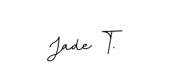 Create a beautiful signature design for name Jade T.. With this signature (BallpointsItalic-DORy9) fonts, you can make a handwritten signature for free. Jade T. signature style 11 images and pictures png