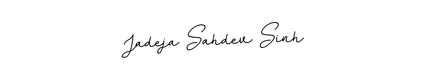 The best way (BallpointsItalic-DORy9) to make a short signature is to pick only two or three words in your name. The name Jadeja Sahdev Sinh include a total of six letters. For converting this name. Jadeja Sahdev Sinh signature style 11 images and pictures png