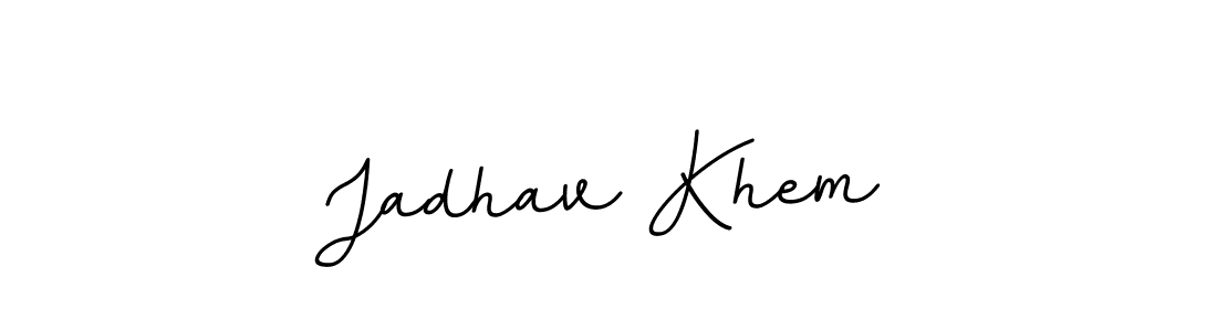 This is the best signature style for the Jadhav Khem name. Also you like these signature font (BallpointsItalic-DORy9). Mix name signature. Jadhav Khem signature style 11 images and pictures png