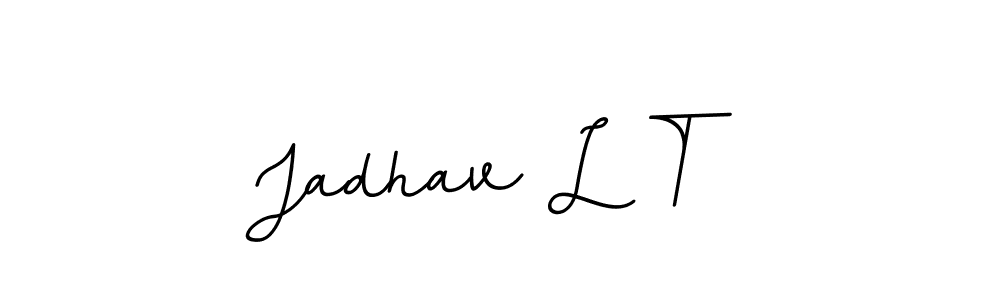 How to make Jadhav L T name signature. Use BallpointsItalic-DORy9 style for creating short signs online. This is the latest handwritten sign. Jadhav L T signature style 11 images and pictures png