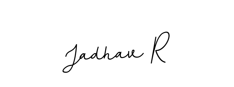 How to make Jadhav R name signature. Use BallpointsItalic-DORy9 style for creating short signs online. This is the latest handwritten sign. Jadhav R signature style 11 images and pictures png