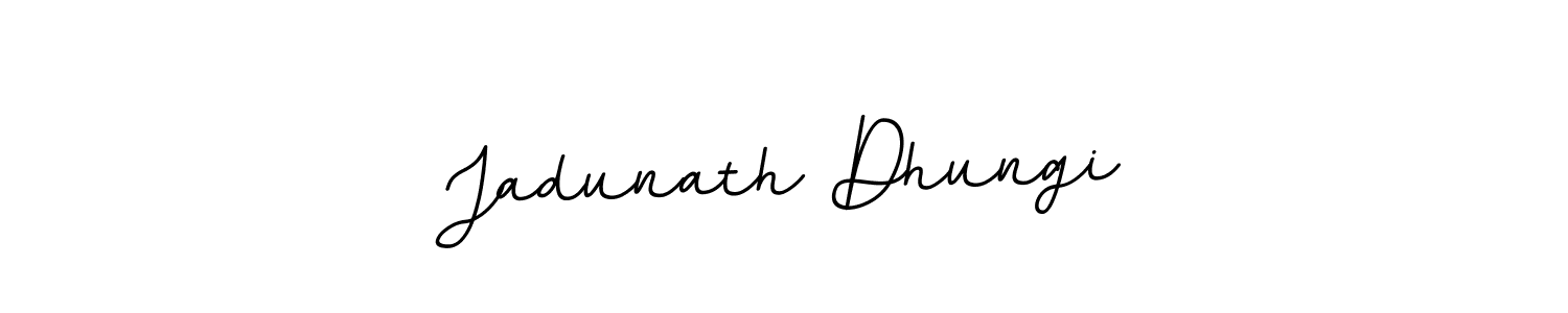 The best way (BallpointsItalic-DORy9) to make a short signature is to pick only two or three words in your name. The name Jadunath Dhungi include a total of six letters. For converting this name. Jadunath Dhungi signature style 11 images and pictures png