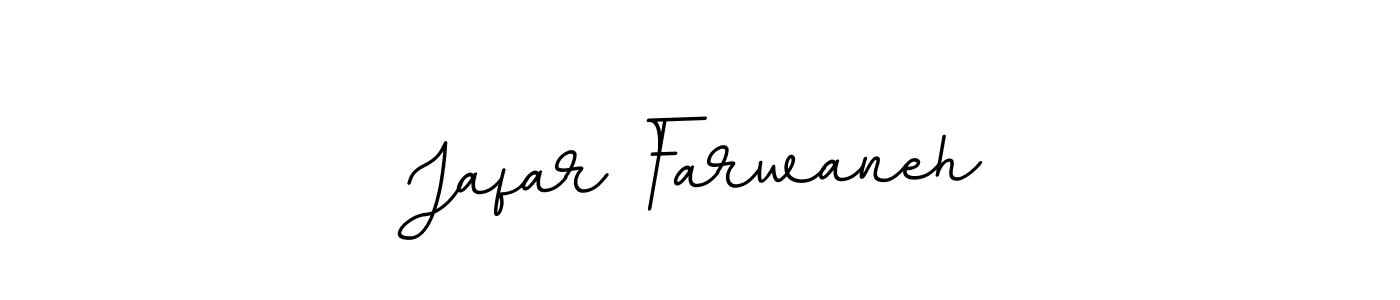 This is the best signature style for the Jafar Farwaneh name. Also you like these signature font (BallpointsItalic-DORy9). Mix name signature. Jafar Farwaneh signature style 11 images and pictures png