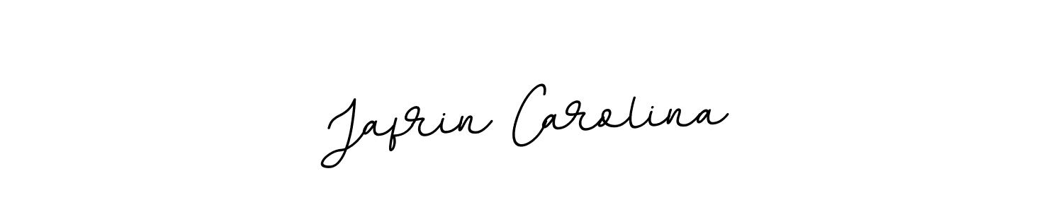 How to make Jafrin Carolina name signature. Use BallpointsItalic-DORy9 style for creating short signs online. This is the latest handwritten sign. Jafrin Carolina signature style 11 images and pictures png