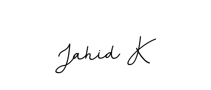 Use a signature maker to create a handwritten signature online. With this signature software, you can design (BallpointsItalic-DORy9) your own signature for name Jahid K. Jahid K signature style 11 images and pictures png