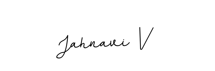 How to make Jahnavi V name signature. Use BallpointsItalic-DORy9 style for creating short signs online. This is the latest handwritten sign. Jahnavi V signature style 11 images and pictures png