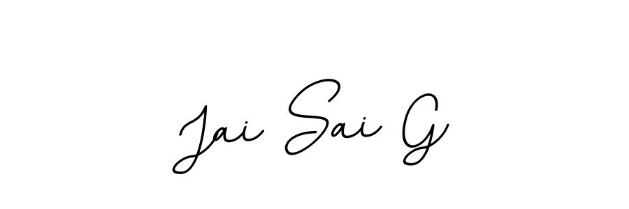 The best way (BallpointsItalic-DORy9) to make a short signature is to pick only two or three words in your name. The name Jai Sai G include a total of six letters. For converting this name. Jai Sai G signature style 11 images and pictures png