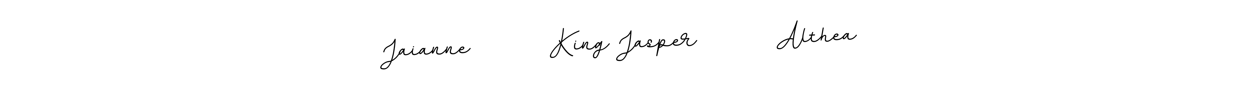 Also You can easily find your signature by using the search form. We will create Jaianne        King Jasper        Althea name handwritten signature images for you free of cost using BallpointsItalic-DORy9 sign style. Jaianne        King Jasper        Althea signature style 11 images and pictures png