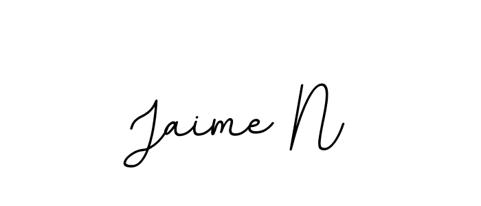 Jaime N stylish signature style. Best Handwritten Sign (BallpointsItalic-DORy9) for my name. Handwritten Signature Collection Ideas for my name Jaime N. Jaime N signature style 11 images and pictures png