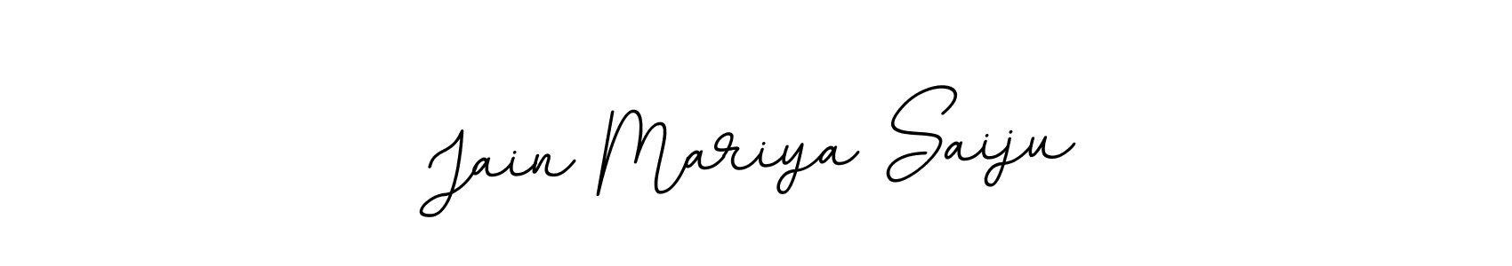 You should practise on your own different ways (BallpointsItalic-DORy9) to write your name (Jain Mariya Saiju) in signature. don't let someone else do it for you. Jain Mariya Saiju signature style 11 images and pictures png